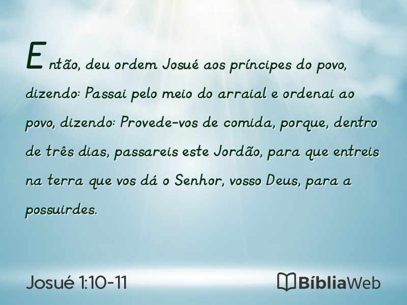 Josué 1:10-11 em imagem para compartilhar