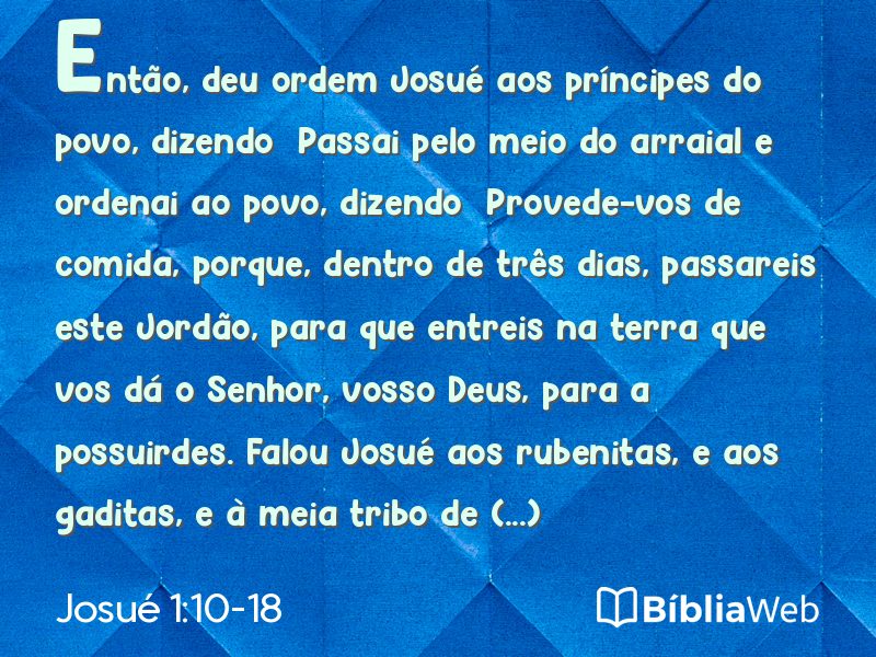 Josué 1:10-18 em imagem para compartilhar
