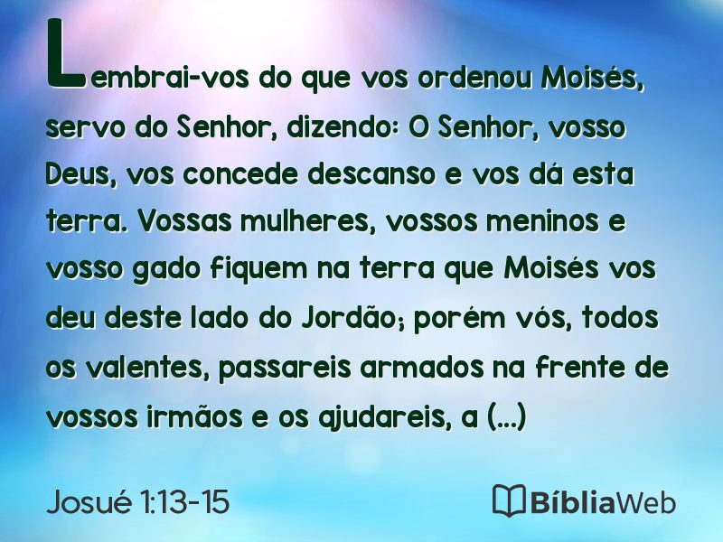 Josué 1:13-15 em imagem para compartilhar