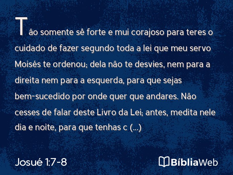 Josué 1:7-8 em imagem para compartilhar