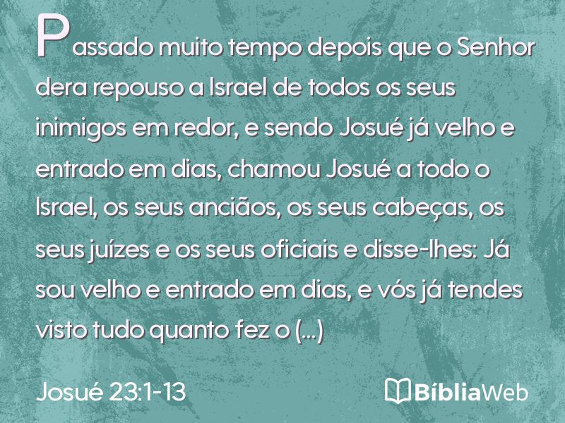 Josué 23:1-13 em imagem para compartilhar