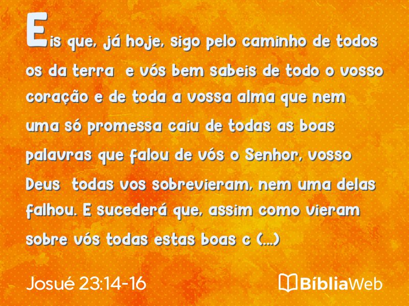 Josué 23:14-16 em imagem para compartilhar