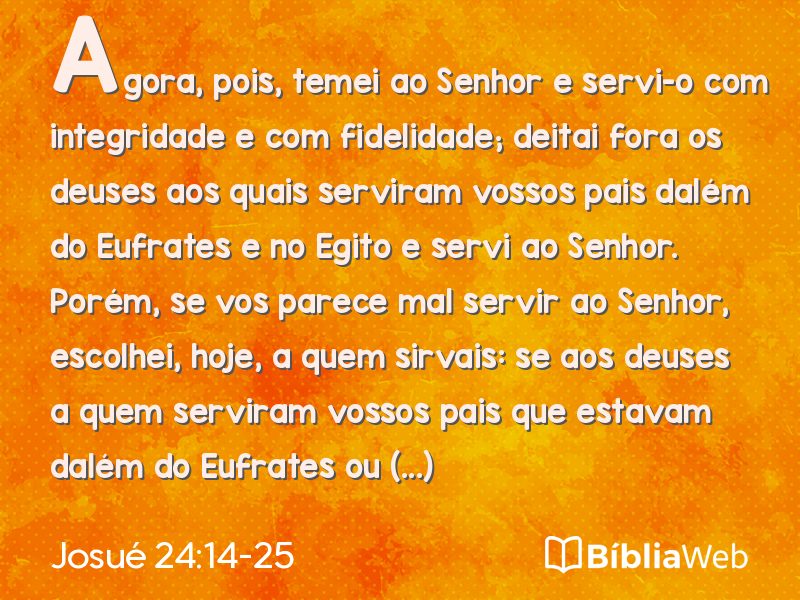 Josué 24:14-25 em imagem para compartilhar