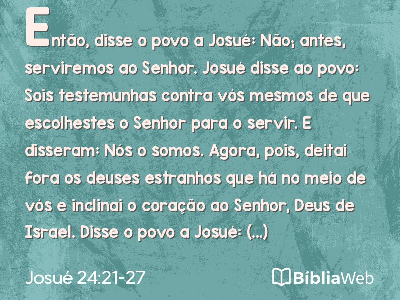 Josué 24:21-27 em imagem para compartilhar