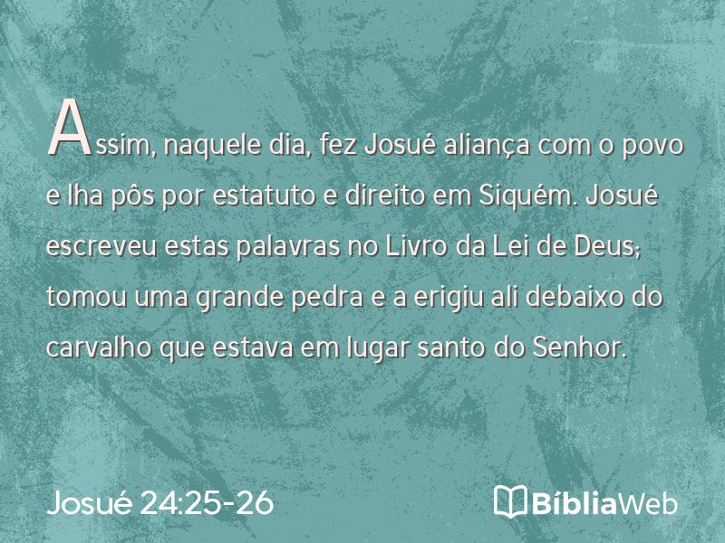 Josué 24:25-26 em imagem para compartilhar