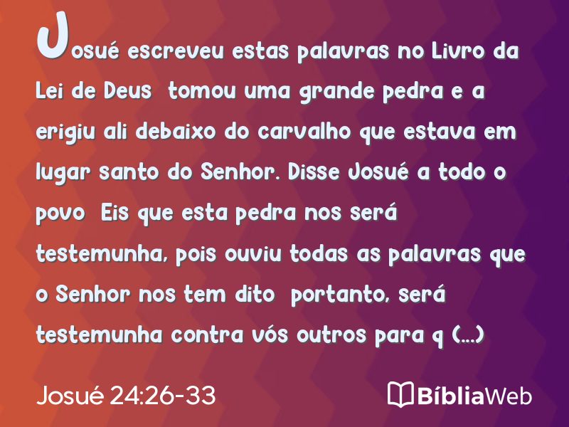 Josué 24:26-33 em imagem para compartilhar