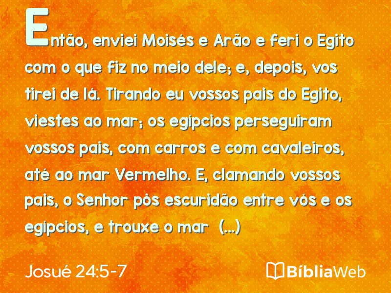 Josué 24:5-7 em imagem para compartilhar