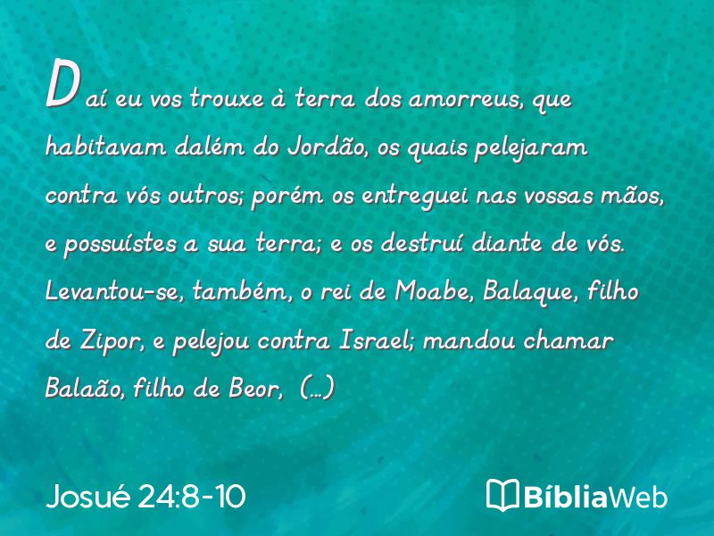 Josué 24:8-10 em imagem para compartilhar