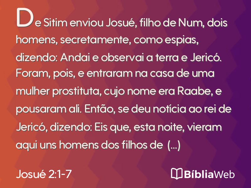 Josué 2:1-7 em imagem para compartilhar