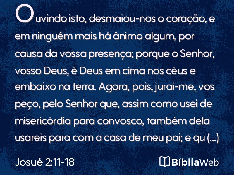 Josué 2:11-18 em imagem para compartilhar