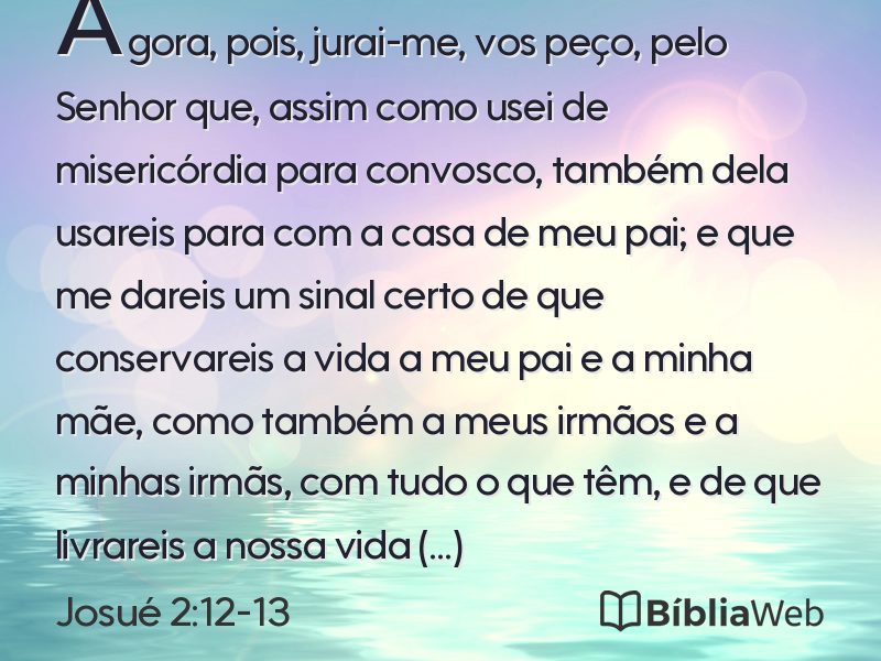 Josué 2:12-13 em imagem para compartilhar