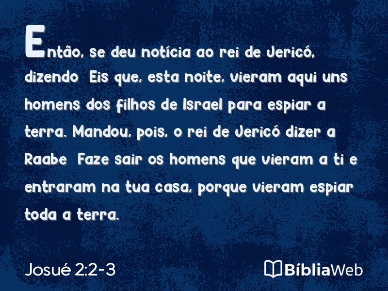 Josué 2:2-3 em imagem para compartilhar