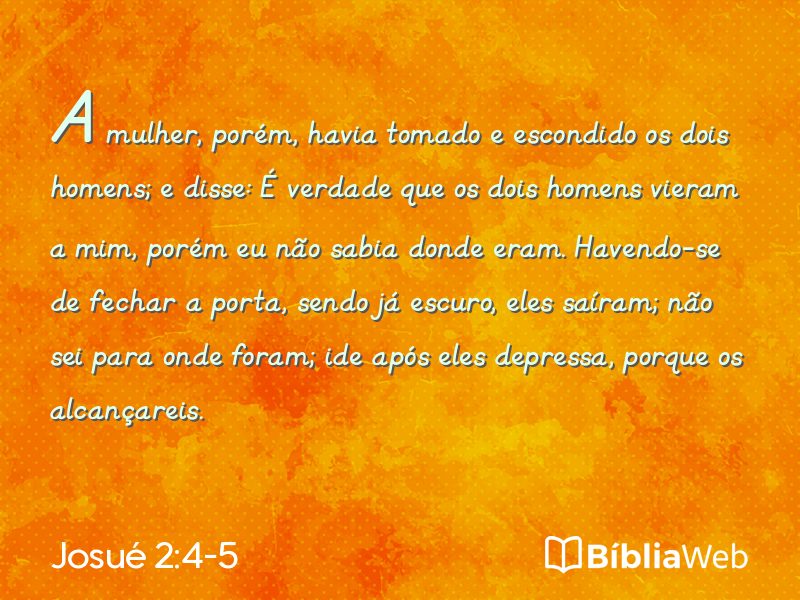 Josué 2:4-5 em imagem para compartilhar