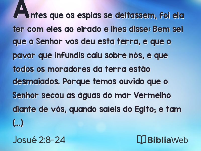 Josué 2:8-24 em imagem para compartilhar