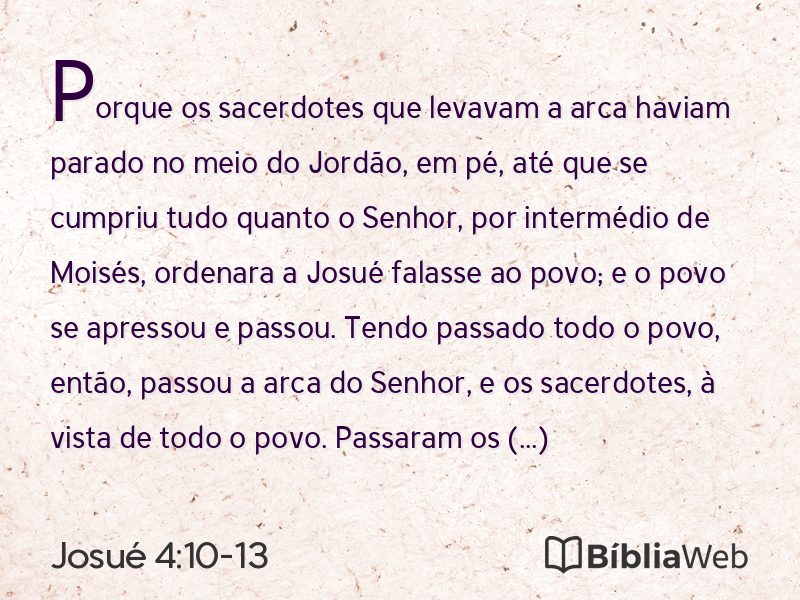 Josué 4:10-13 em imagem para compartilhar