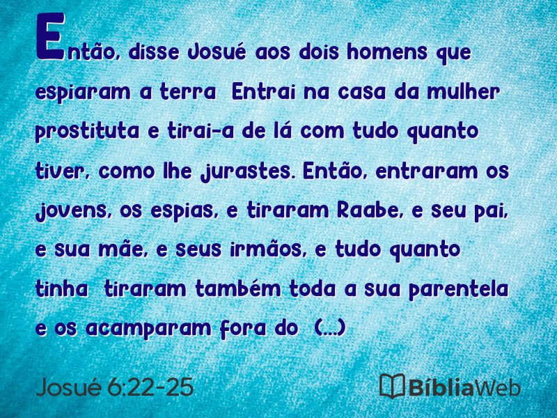 Josué 6:22-25 em imagem para compartilhar