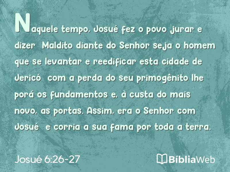 Josué 6:26-27 em imagem para compartilhar