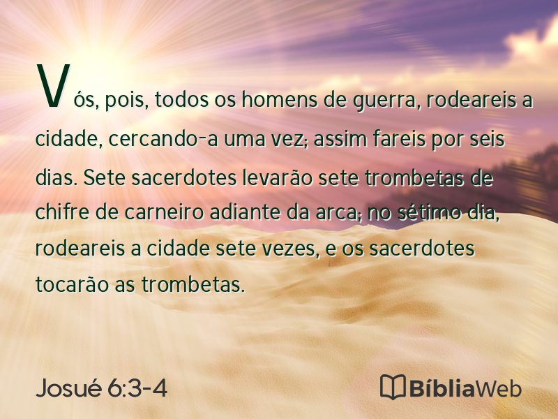 Josué 6:3-4 em imagem para compartilhar