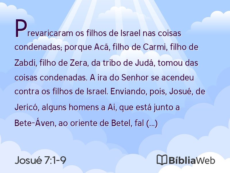 Josué 7:1-9 em imagem para compartilhar