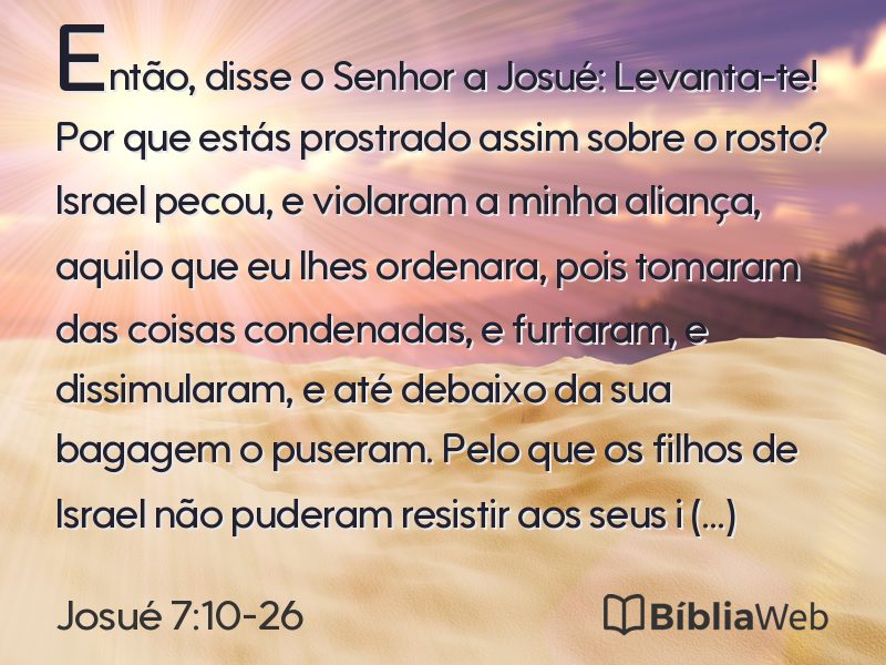 Josué 7:10-26 em imagem para compartilhar