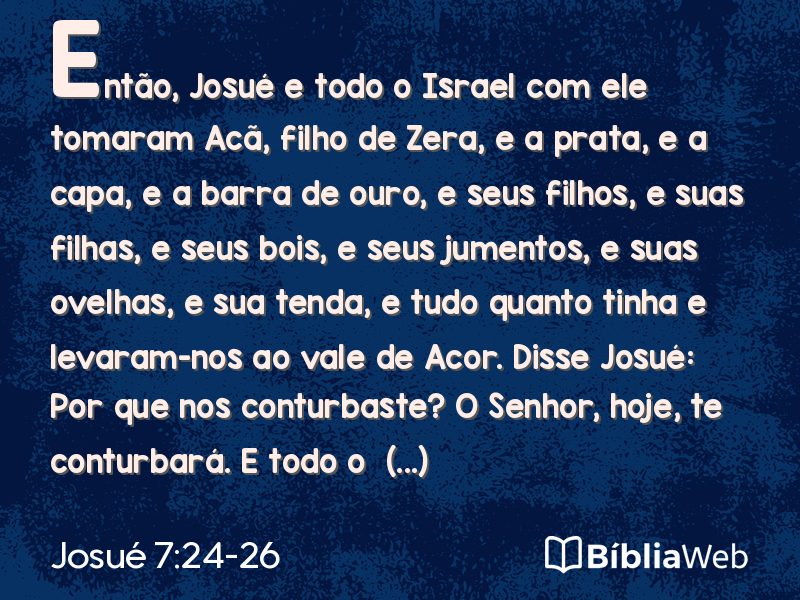 Josué 7:24-26 em imagem para compartilhar