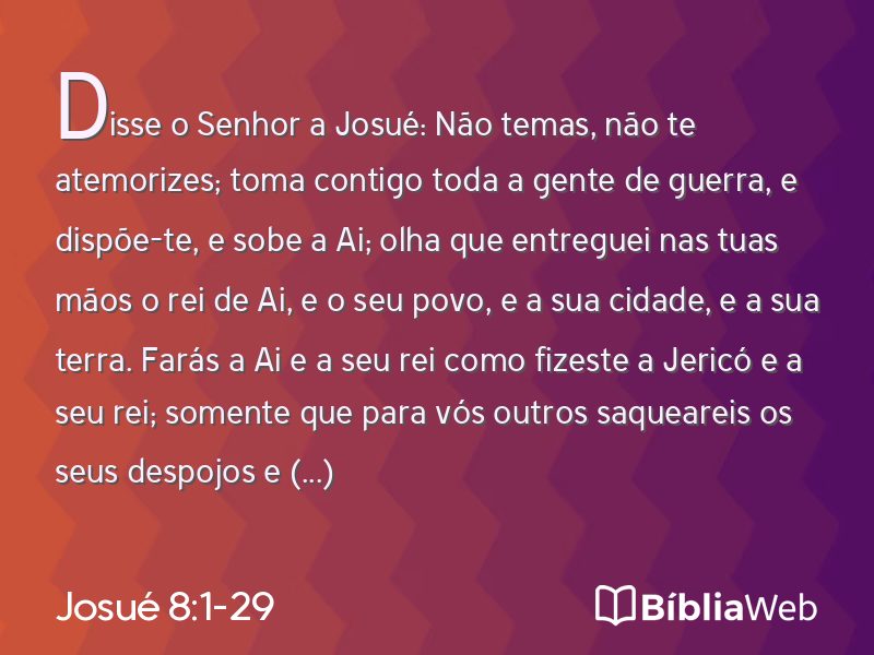 Josué 8:1-29 em imagem para compartilhar