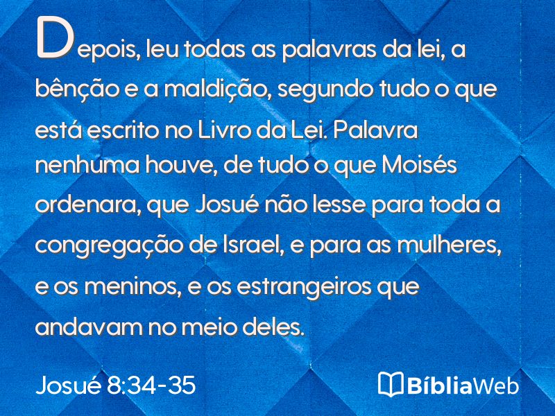 Josué 8:34-35 em imagem para compartilhar
