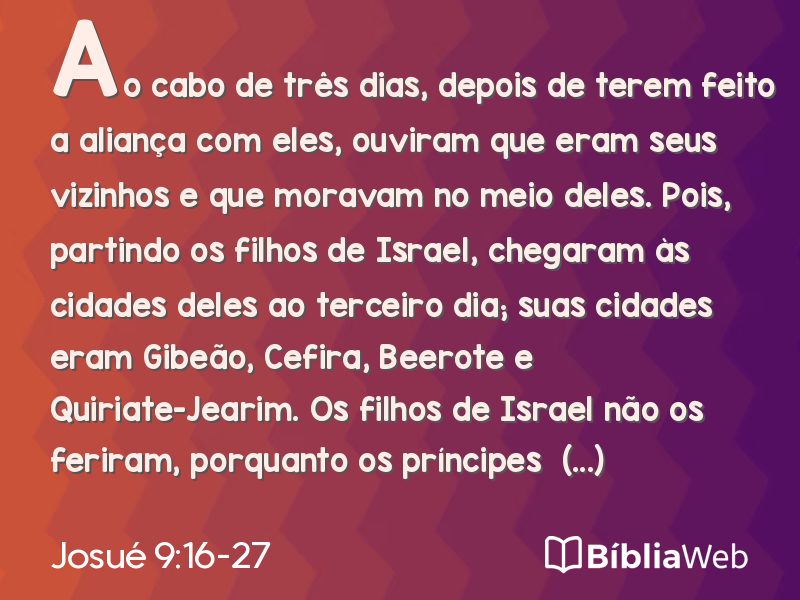 Josué 9:16-27 em imagem para compartilhar