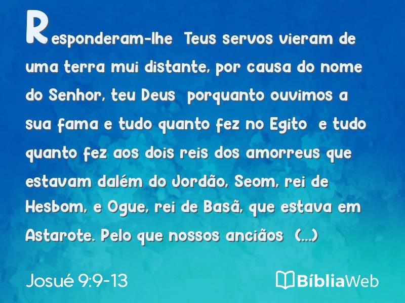 Josué 9:9-13 em imagem para compartilhar