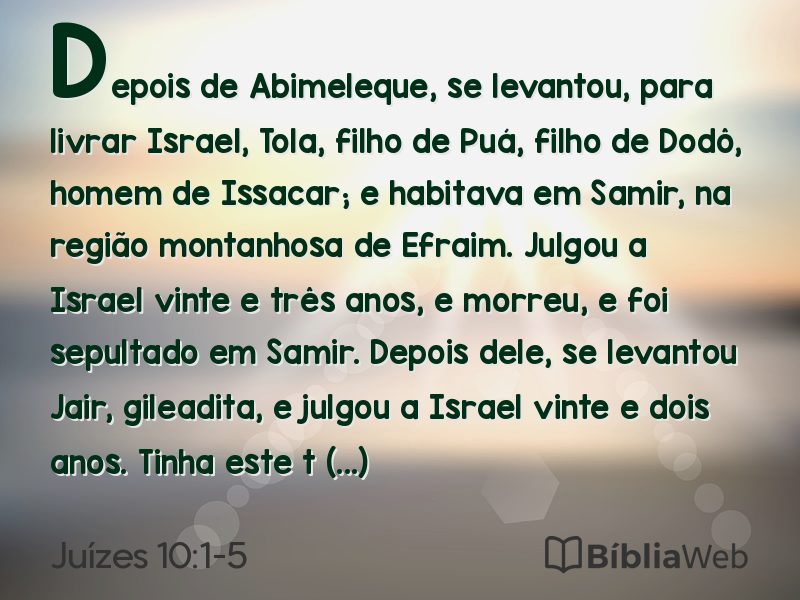 Juízes 10:1-5 em imagem para compartilhar