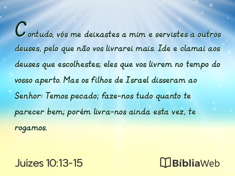 Juízes 10:13-15 em imagem para compartilhar
