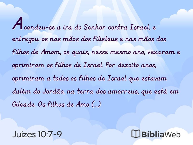 Juízes 10:7-9 em imagem para compartilhar