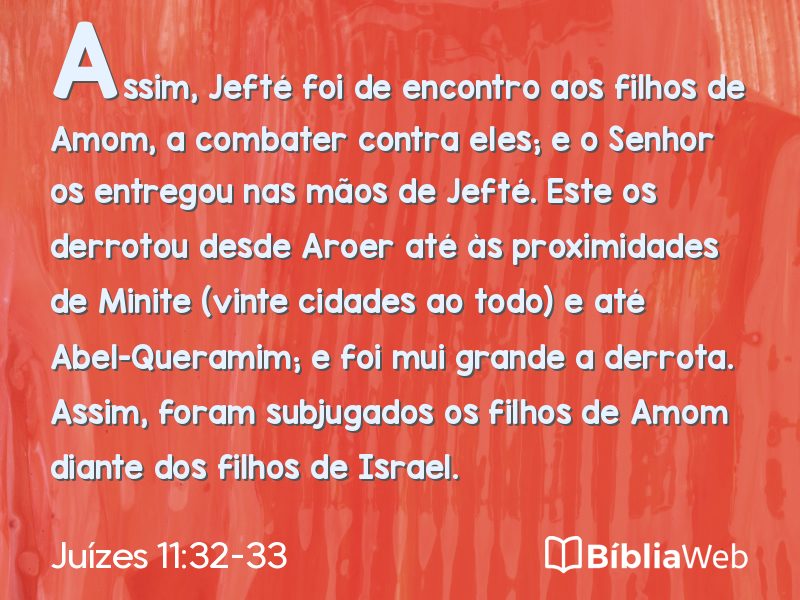 Juízes 11:32-33 em imagem para compartilhar