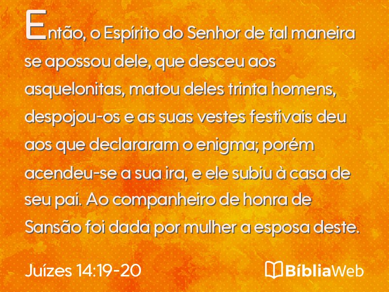 Juízes 14:19-20 em imagem para compartilhar