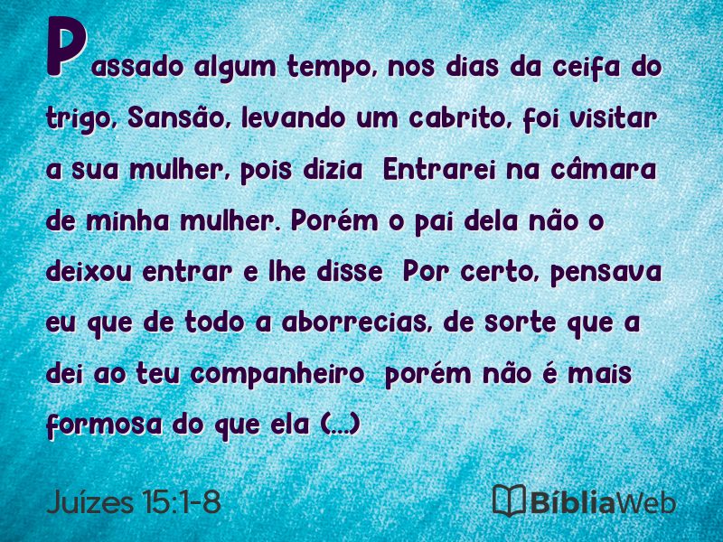 Juízes 15:1-8 em imagem para compartilhar