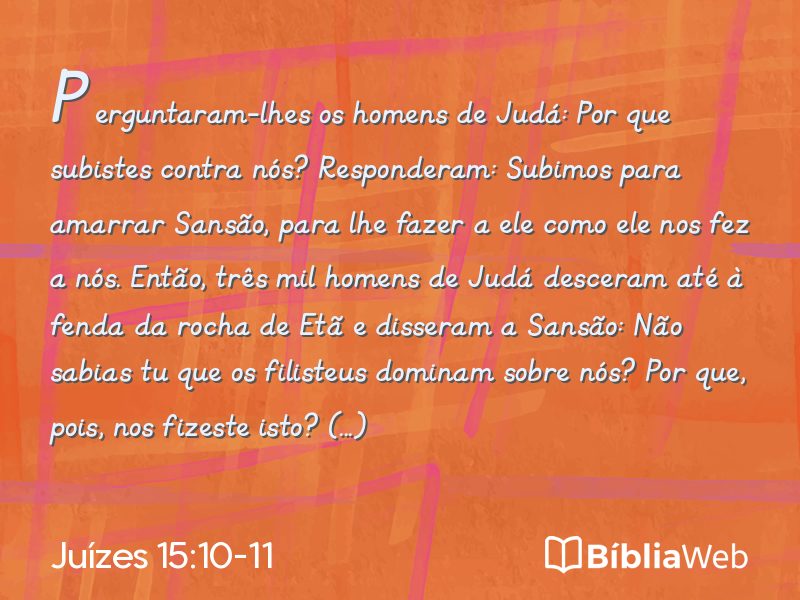 Juízes 15:10-11 em imagem para compartilhar