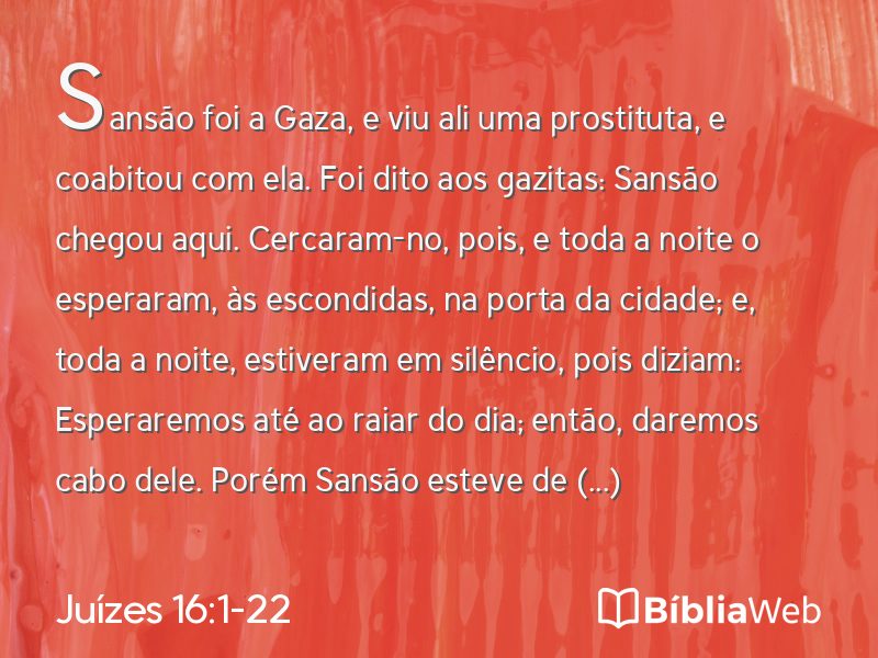 Juízes 16:1-22 em imagem para compartilhar