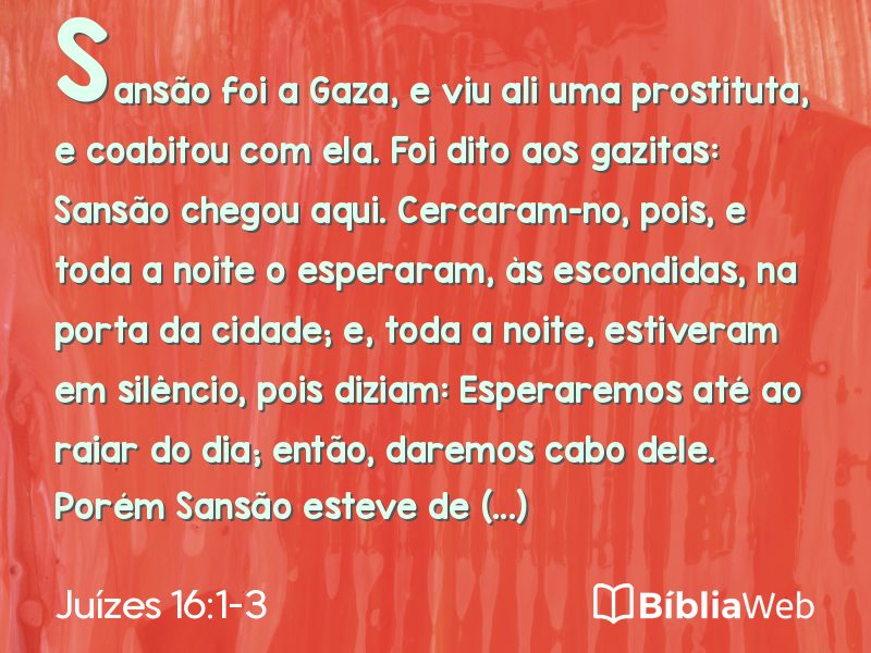 Juízes 16:1-3 em imagem para compartilhar