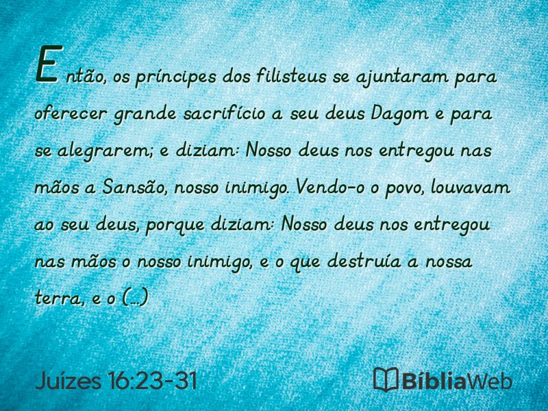Juízes 16:23-31 em imagem para compartilhar