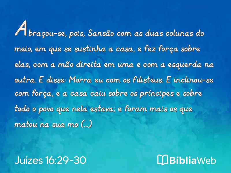 Juízes 16:29-30 em imagem para compartilhar