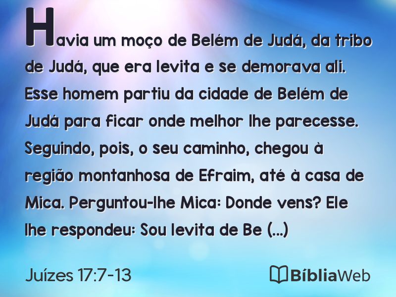 Juízes 17:7-13 em imagem para compartilhar