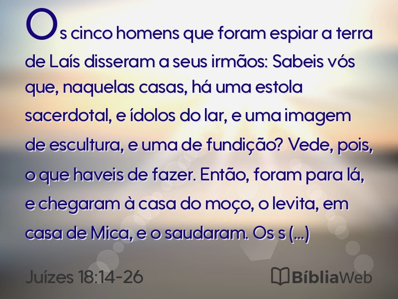 Juízes 18:14-26 em imagem para compartilhar