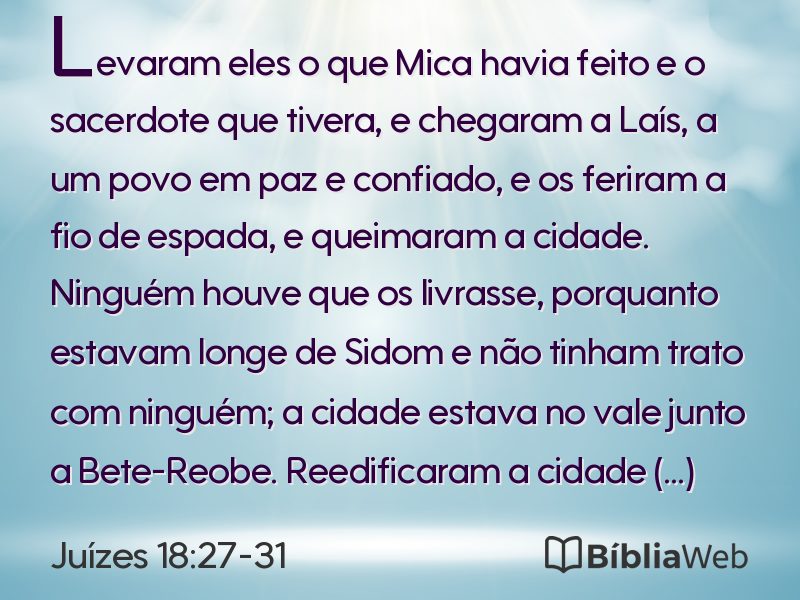 Juízes 18:27-31 em imagem para compartilhar