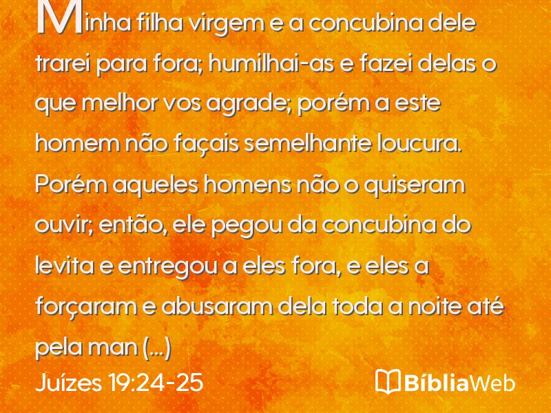 Juízes 19:24-25 em imagem para compartilhar