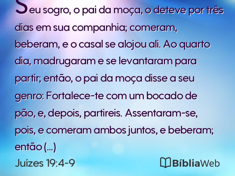 Juízes 19:4-9 em imagem para compartilhar