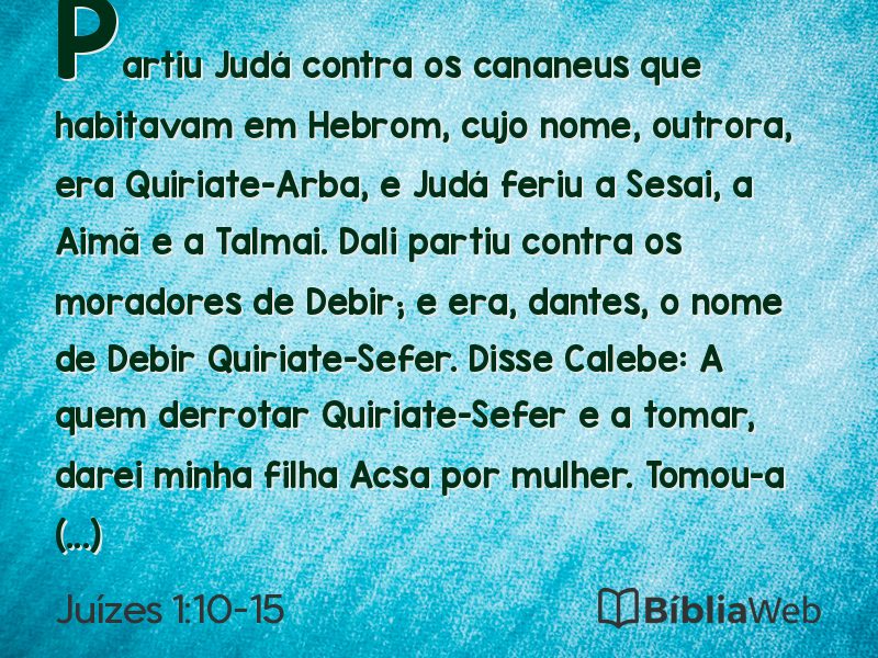 Juízes 1:10-15 em imagem para compartilhar