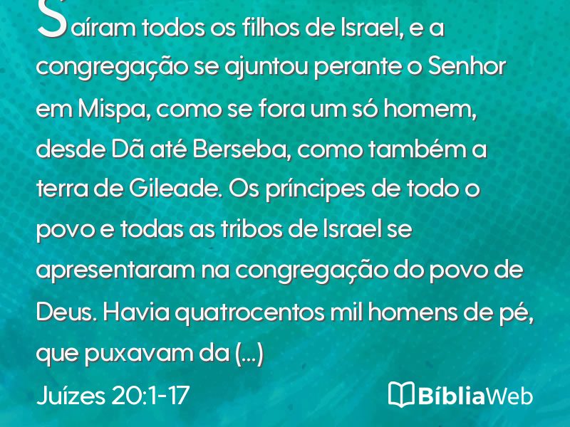 Juízes 20:1-17 em imagem para compartilhar