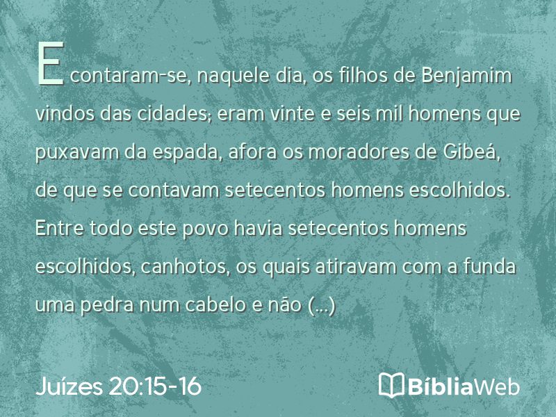 Juízes 20:15-16 em imagem para compartilhar