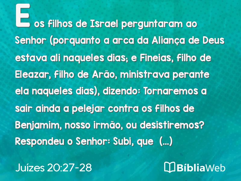 Juízes 20:27-28 em imagem para compartilhar