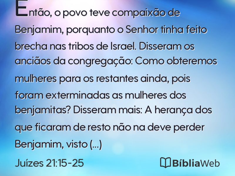 Juízes 21:15-25 em imagem para compartilhar